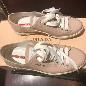 nude prada sneakers